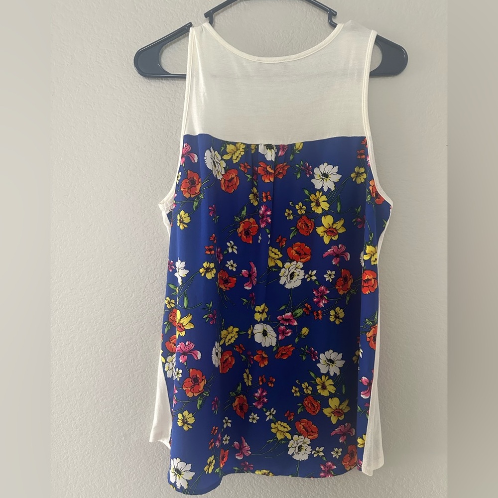 PAPERMOON STITCH FIX SIZE MEDIUM M SLEEVELESS TOP BLOUSE FLORAL BACK